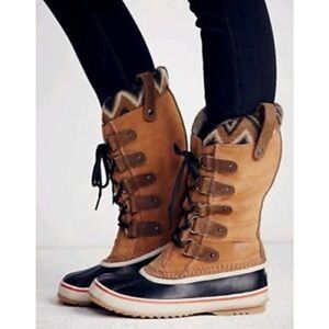 Sorel Women's Joan Of Arctic Knit II Elk Waterproof Winter Snow Boots Sz 9